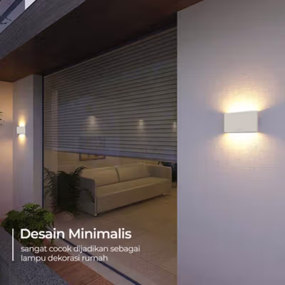 TaffLED Lampu Dinding Hias Outdoor LED Waterproof Warm White 12W - D313 - White — gambar 2