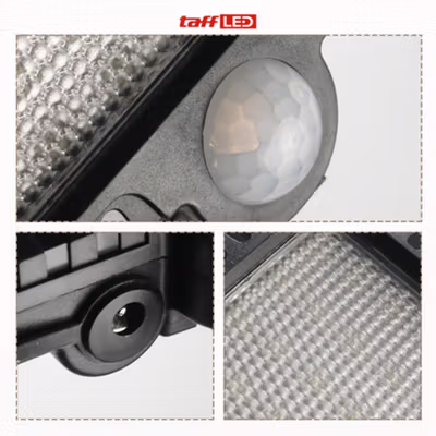 TaffLED Lampu Dinding Solar Outdoor Sensor PIR Waterproof Cool White - DPT18 - Black — gambar 2