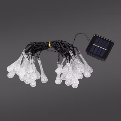 TaffLED Lampu Hias String Lights Raindrop Solar 30LED 6.5M Warm White - SP030 - Warm White — gambar 2