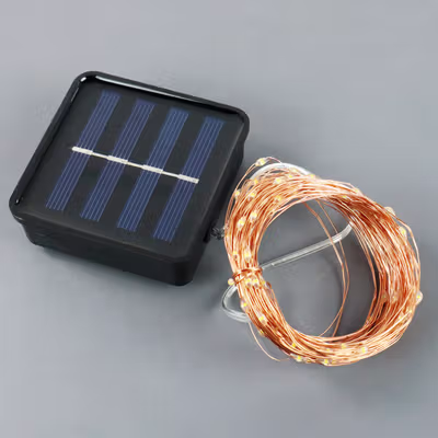 TaffLED Lampu Hias String Lights Waterproof 100 LED with Solar Panel - M071 - Warm White — gambar 2