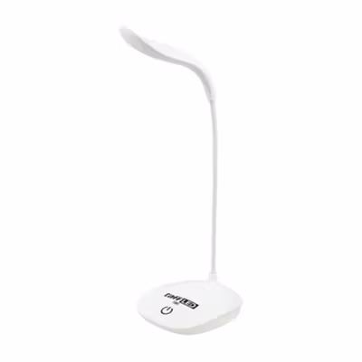 TaffLED Lampu Meja Belajar Desk Lamp Rechargeable 14 LED White Light - T301 - White — gambar 2