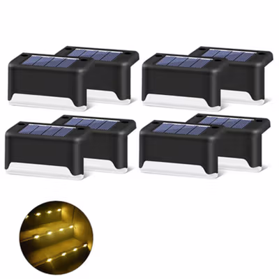 TaffLED Lampu Taman Hias Deck Light Solar Waterproof Warm White 8 PCS - L20 - Black — gambar 2
