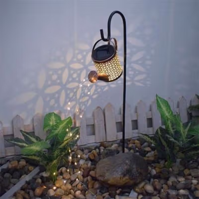 TIFICY Lampu Taman Hias Model Teko Solar Waterproof Warm White Big - ICY951 - Bronze — gambar 2