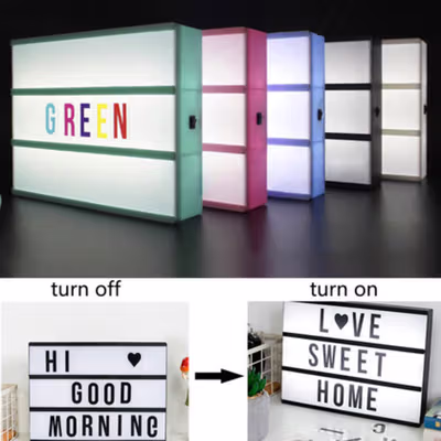 Tonewan Lampu Display Letter LED Cinema Light Decoration Box A6 - N1618 - Black — gambar 2