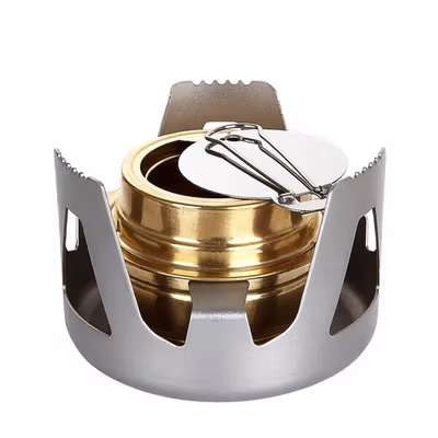 ALOCS Kompor Portable Spiritus Ethanol Methanol Compact Camping Stove - ALK01 - Black — gambar 2