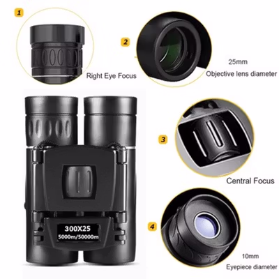 ARSSON Teropong Binocular Magnification 300x25 Night Vision - XB821PP - Black — gambar 2