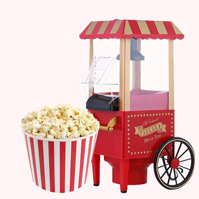 Qitherm Mesin Carnival Electric Popcorn Maker Hot Air 1200W - PM-2800 - Red — gambar 2