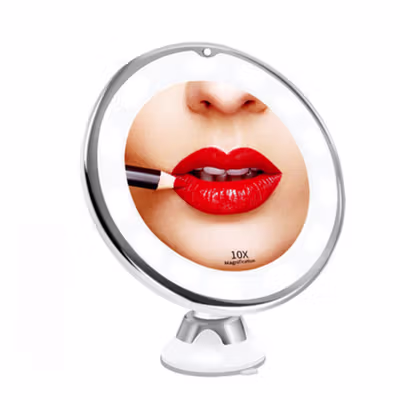 Mirroair LED Make Up Mirror Cermin Lampu Kaca Pembesar 10X - CY026 - White — gambar 2
