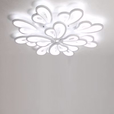 MINGKO Lampu LED Plafon Modern Ceiling Dimmable 72W 3 Color 12 Heart - DF8039 - White — gambar 2