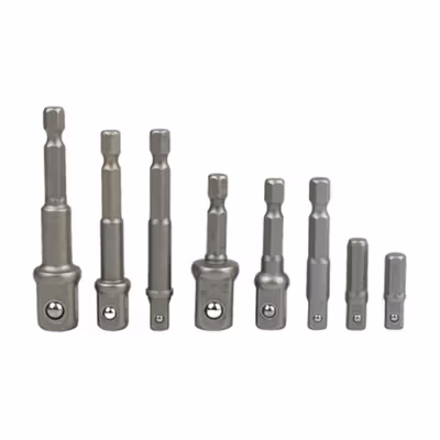 Taffware Mata Obeng 1/4 Hex Rod Sleeve Convertible Joints 8 PCS - Silver — gambar 2
