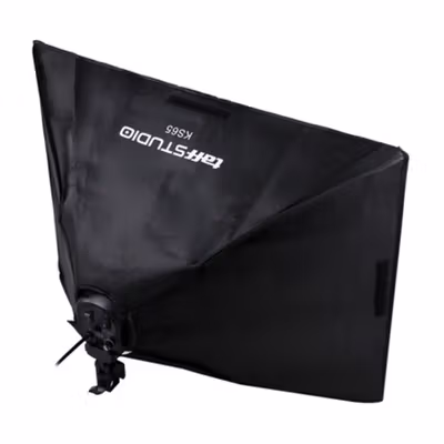 TaffSTUDIO Payung Softbox Reflektor 50x70cm E27 Four Lamp Socket - KS65 - Black — gambar 2