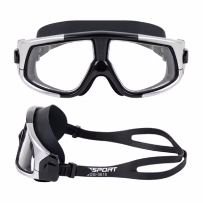 TaffSPORT Kacamata Renang Polarizing UV Protection Anti-Fog - GOG-3610 - Silver Black — gambar 2