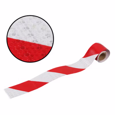 TaffPACK Car Reflective Sticker Warning Strip Tape Two Color 5x300cm - Painting Red — gambar 2