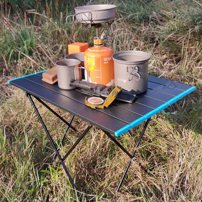 TaffSPORT Meja Lipat Outdoor Piknik Camping Portable 68x46.5x40cm - 8825 - Black — gambar 2