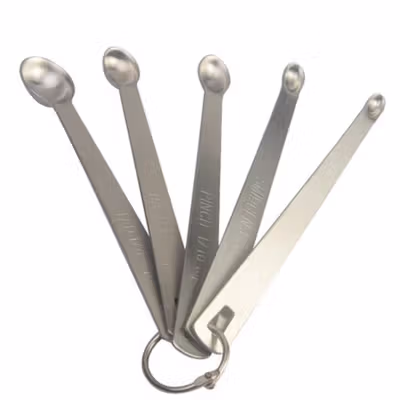 One Two Cups Sendok Takar Teh Stainless Steel Measuring Spoon 5 PCS - S301 - Silver — gambar 2