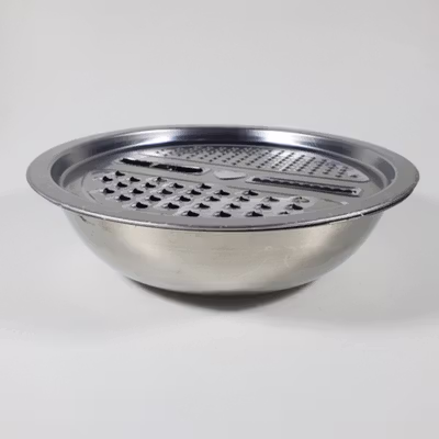 Formhome Baskom 3 in 1 Saringan Parutan Drain Basket Grater 25cm - FVT20 - Silver — gambar 2