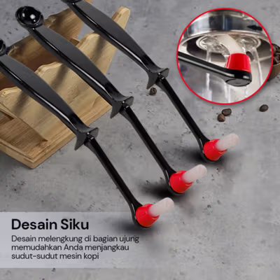 Dalinwell 2 in 1 Sikat Sendok Pembersih Mesin Kopi Espresso 1PCS - 8809 - No Color — gambar 2