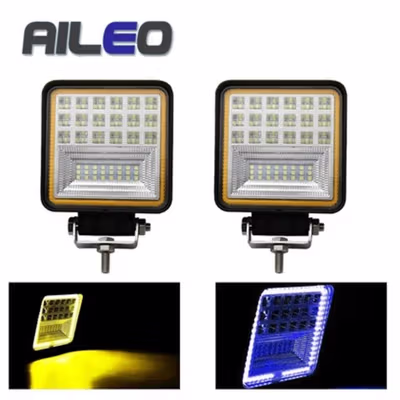 AILEO Lampu Sorot Offroad Floodlight Waterproof Cool White 42 LED 126W - C126 - Black — gambar 2