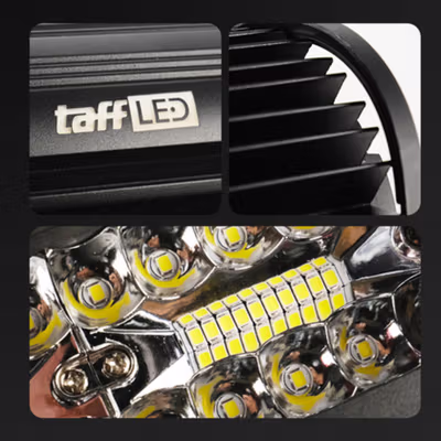 TaffLED Lampu LED Floodlight Foglamp Mobil Truck Cool White IP67 120W - C8-1519 - Black — gambar 2