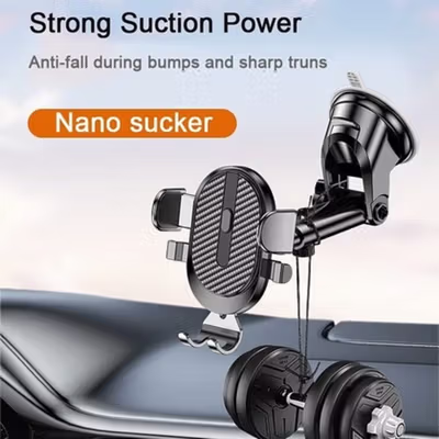 AUW Phone Holder Car Dashboard 360 Adjustable with Suction Bracket - BT-029 - Black — gambar 2