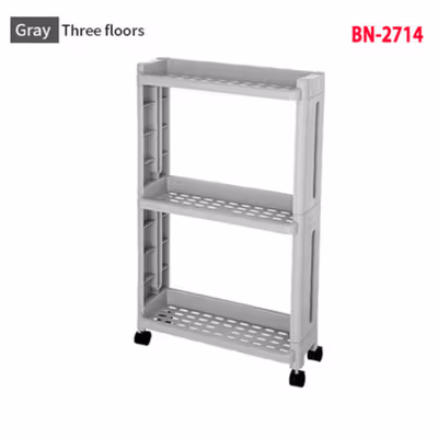 BNBS Rak Laci Tingkat Dapur Kitchen Storage Rack 3 - BN-2713 / BN-2714 - Gray — gambar 2