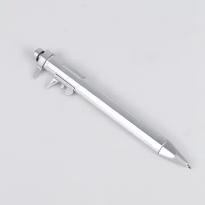 Taffware Pena Pulpen Ballpoint Pen Caliber Measuring Tool Scale Ruler - B100 - Silver — gambar 2