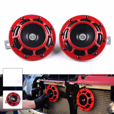 HELLA Klakson Mobil Electric Super Loud Car Horn 12V 110dB 430Hz 2 PCS - HL12 - Red — gambar 2