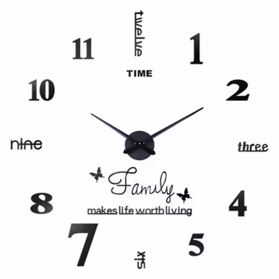 TaffHOME Jam Dinding Besar DIY Giant Wall Clock Quartz 100cm - JM-01 - Black — gambar 2