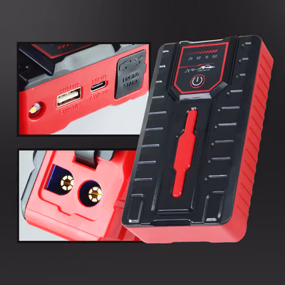 JXIANG POWER Jump Starter Standard Power Bank Senter USB 12V 10000mAh - JX57 - Black/Red — gambar 2