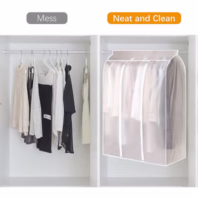 TaffHOME Cover Pakaian Gaun Jas Anti Debu 50x80x120cm - CY-08 - Transparent — gambar 2