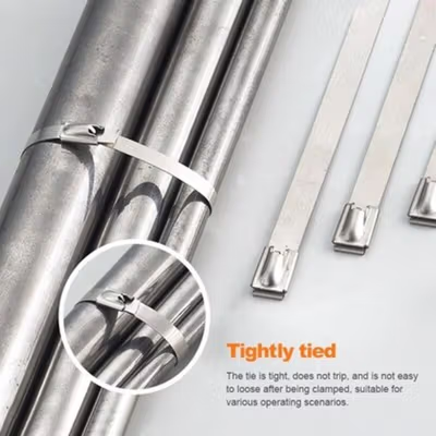 ISFRIDAY Kabel Ties Stainless Steel Multifunctional 4.6x300mm 20 PCS - IF1 - Silver — gambar 2