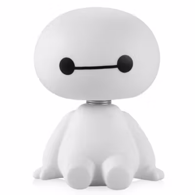Baymax Bobble Head Ornament Aksesoris Mobil - B0805 - White — gambar 2