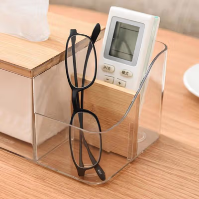 KEDELACK Kotak Tisu Kayu Serbaguna Tissue Box Organizer 25x12x9.5cm - KE25 - Transparent — gambar 2