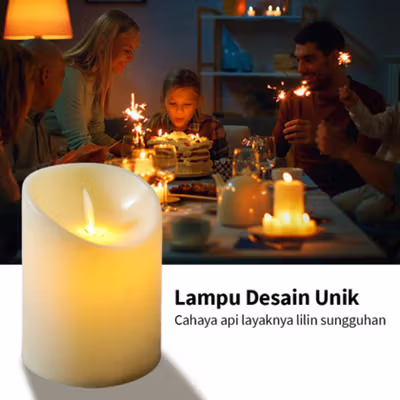 XmasL Lampu Hias LED Flameless Flickering Candles Light Model Lilin 4V - XL01 - White — gambar 2