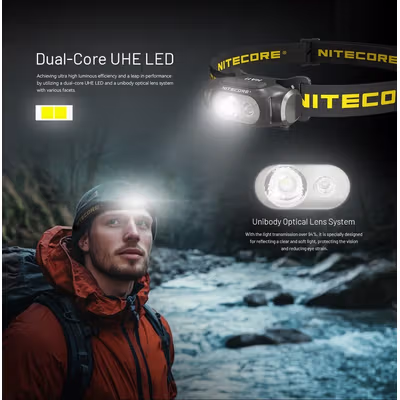 NITECORE Senter Kepala Headlamp LED IP66 240 Lumens - HA11 - Black — gambar 2