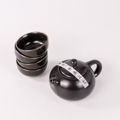 Homadise Teko Teh Keramik Chinese Teapot Maker with 4 Glass - JJ088 - Black — gambar 2