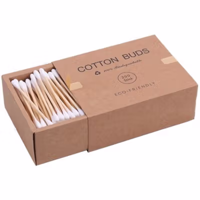 Biode Cotton Buds Bambu Pembersih Telinga Korek Kuping 200 PCS - BD277 - White — gambar 2