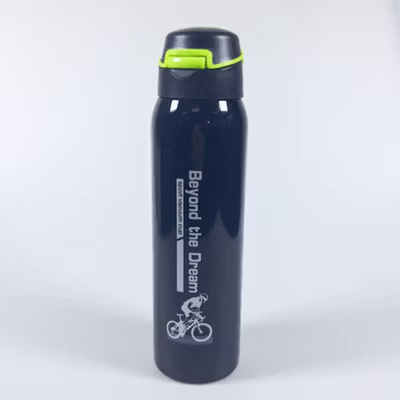 BAOWENBEI Botol Minum Tumbler Termos Air Panas Dingin Stainless 500ml - A1A0 - Black — gambar 2