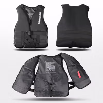 HAOYUANXING Jaket Pelampung Renang Dewasa Life Jacket Water Sport Vest M - JR-38 - Black — gambar 2