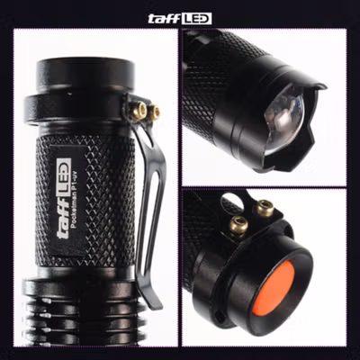 TaffLED Pocketman Senter UV Ultraviolet Mini Rechargeable 395nm - P1UV - Black — gambar 2