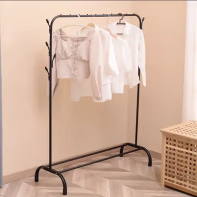 BKZ Stand Rak Gantungan Baju 110 x 40 x 150 cm with 8 Hooks - E017 - Black — gambar 2