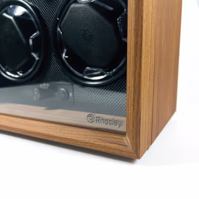 Rhodey Watch Winder Box Automatic Kotak Display Jam Tangan 4 Slot - SKW14 - Black — gambar 2