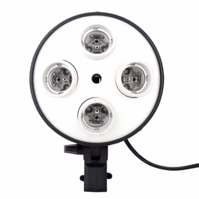 Andor Lamp Holder 4 Socket E27 for Softbox Studio 250W - SLH3 - Black — gambar 2