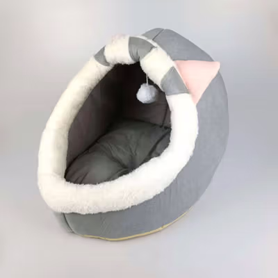 BaoRun Keranjang Tidur Hewan Peliharaan Kucing Cat House Tent M - HTC01 - Gray — gambar 2