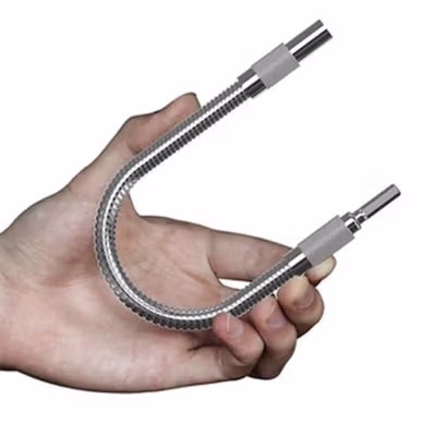 OLOEY Ekstensi Kepala Obeng Bor Fleksibel 1/4 Inch 6.35mm 295mm - HT570 - Silver — gambar 2