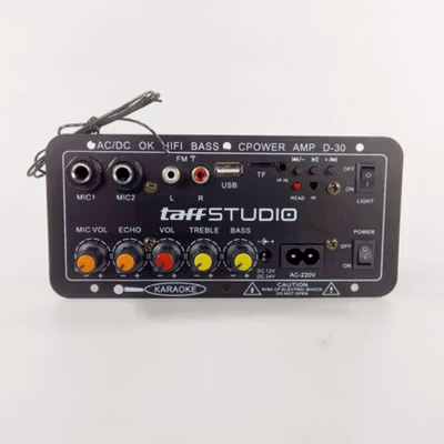 TaffSTUDIO Amplifier Board Audio Bluetooth USB FM Subwoofer DIY 40W - D30 - Black — gambar 2