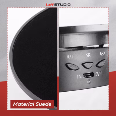 TaffSTUDIO Alas Putar Fotografi Suede Rotating 360 Turntable 20cm - QM104712 - Black — gambar 2