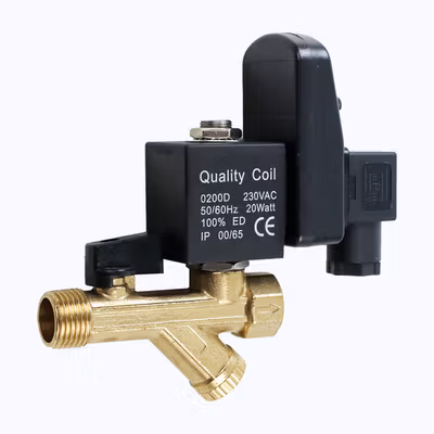 Electric Solenoid Timer Auto Water Valve 1/2 Inch 16Bar 230VAC One-Body Type - Black — gambar 2