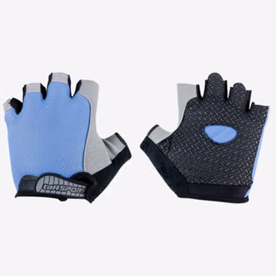 TaffSPORT Sarung Tangan Half Finger Sepeda Gym M - TSTS - Blue — gambar 2