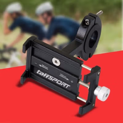 TaffSPORT Holder Smartphone HP Sepeda Handlebar Clamp Bicycle Holder - YP07 - Black — gambar 2